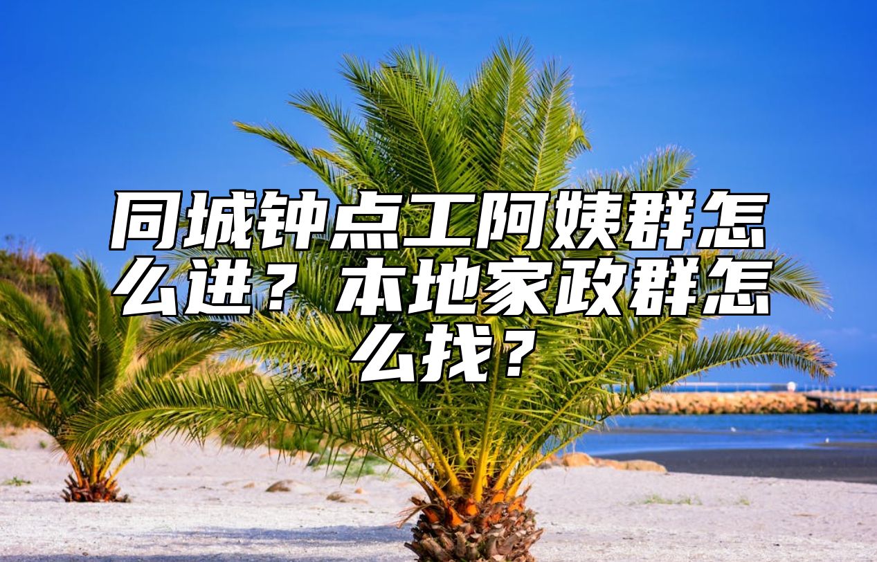 同城钟点工阿姨群怎么进？本地家政群怎么找？ 