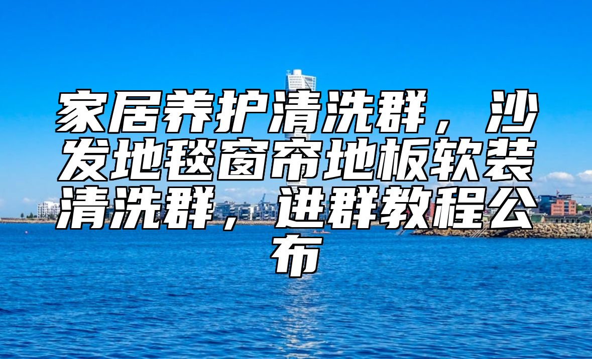 家居养护清洗群，沙发地毯窗帘地板软装清洗群，进群教程公布 
