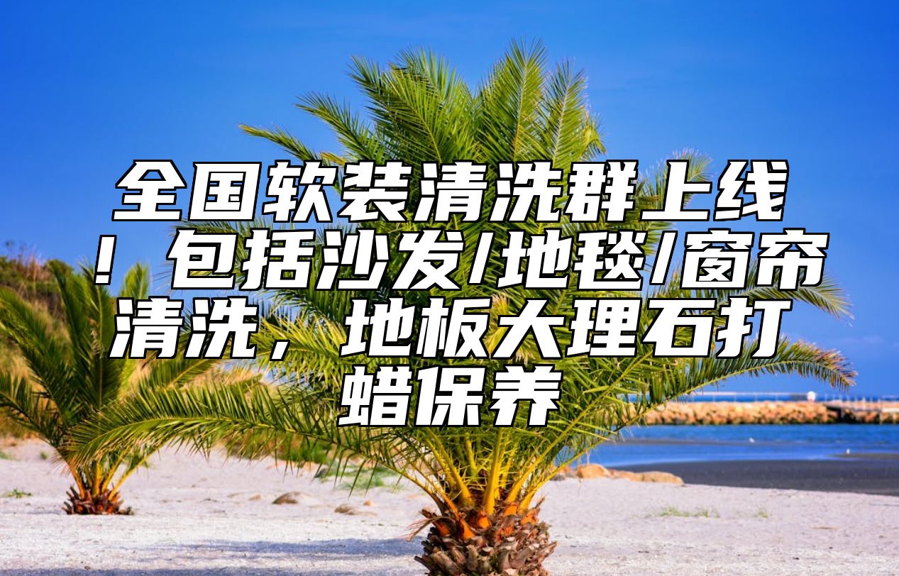 全国软装清洗群上线！包括沙发/地毯/窗帘清洗，地板大理石打蜡保养 
