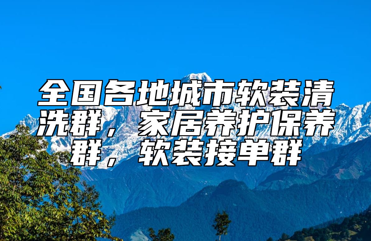 全国各地城市软装清洗群，家居养护保养群，软装接单群 